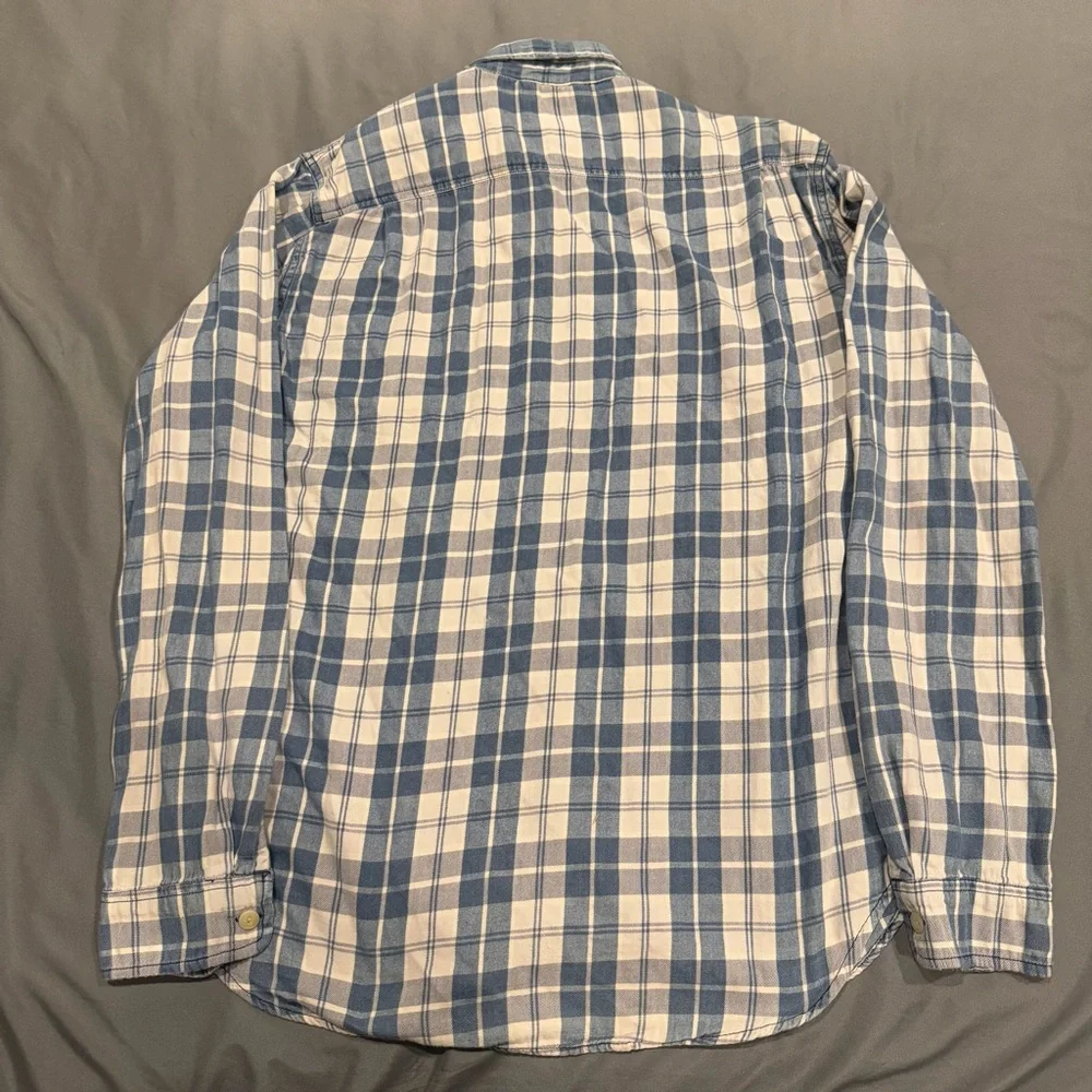 Denim & Supply Ralph Lauren Shirt Mens Medium Blue Plaid Long Sleeve